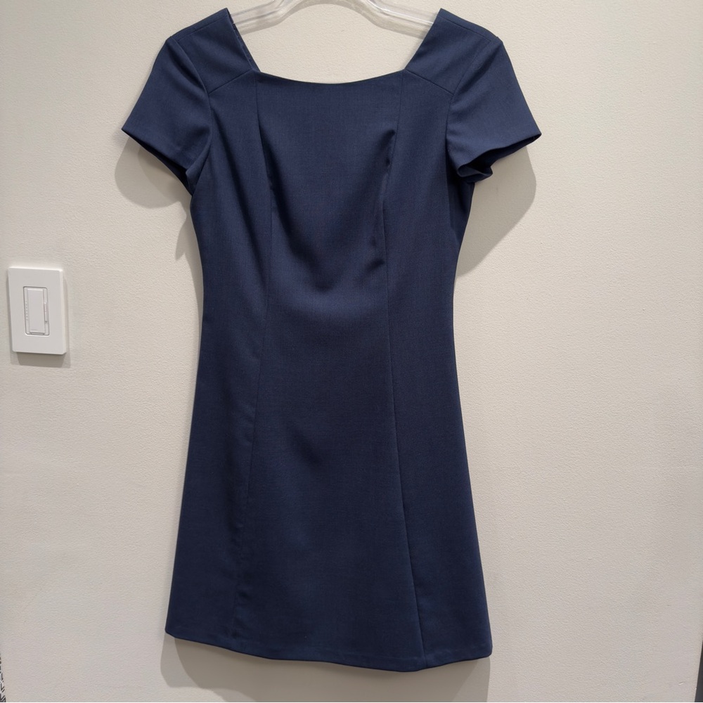 Theory Elex Contour Melange Midnight Blue Mini Dress Size 0